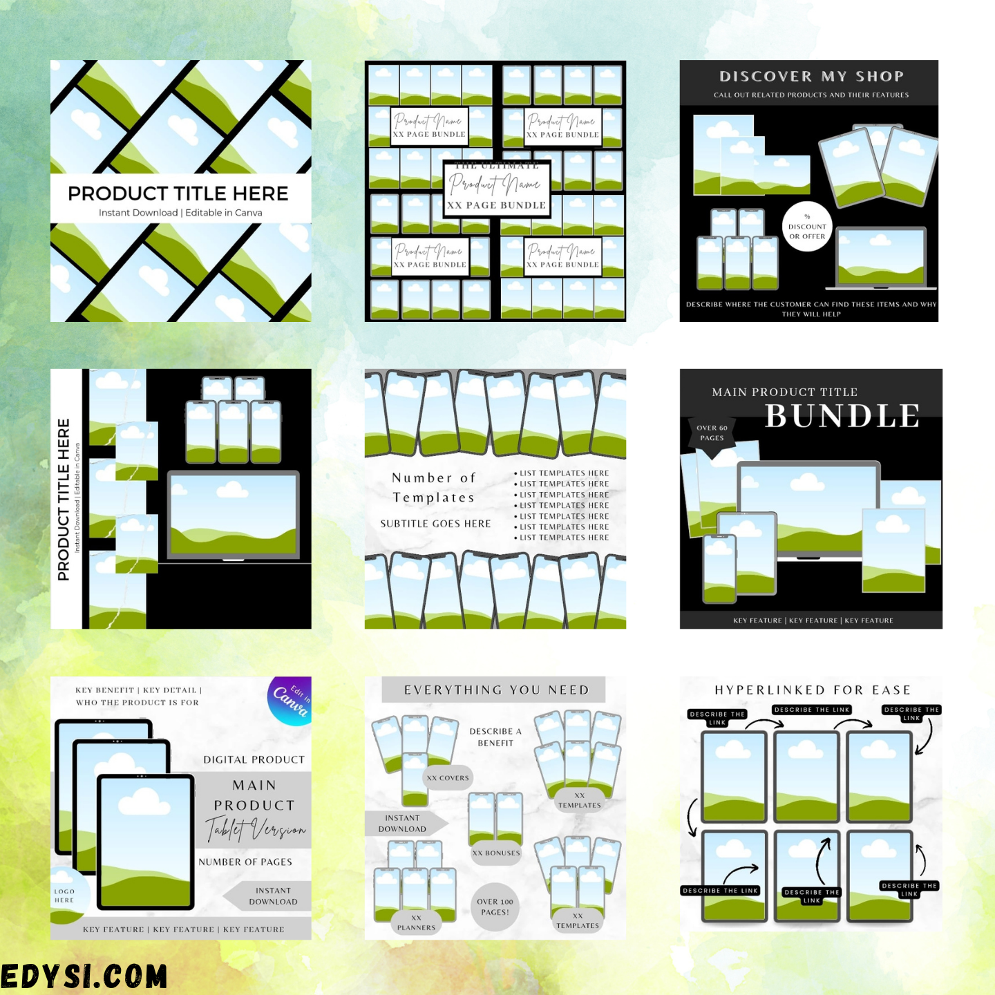 DIGITAL PRODUCT LISTING TEMPLATES