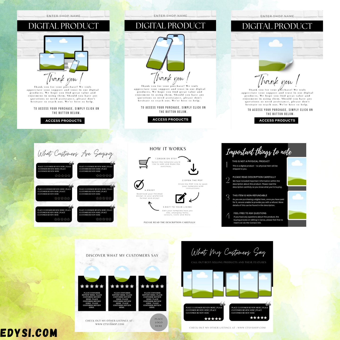 DIGITAL PRODUCT LISTING TEMPLATES