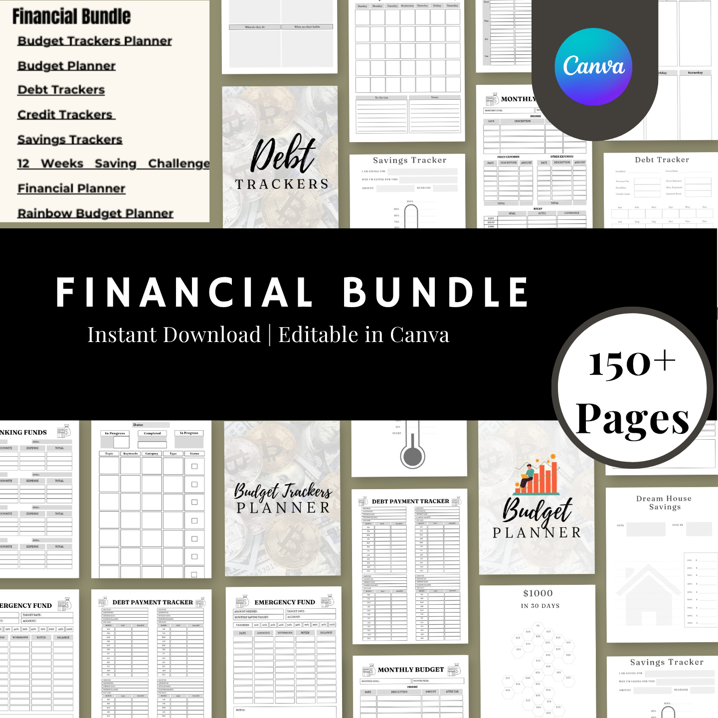 Pregnancy, Social Media and Financial Canva Template Bundle