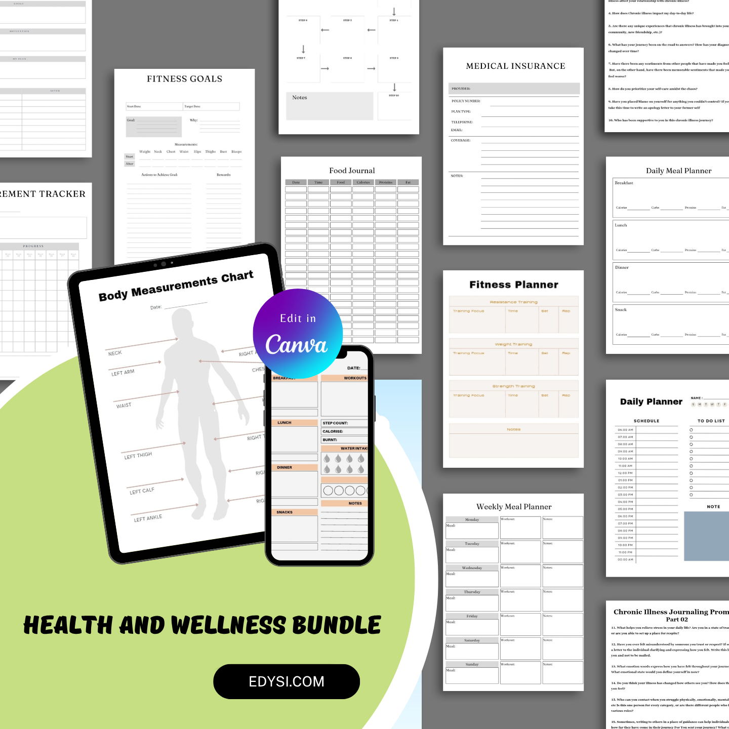 Health and Wellness Canva Template Bundle