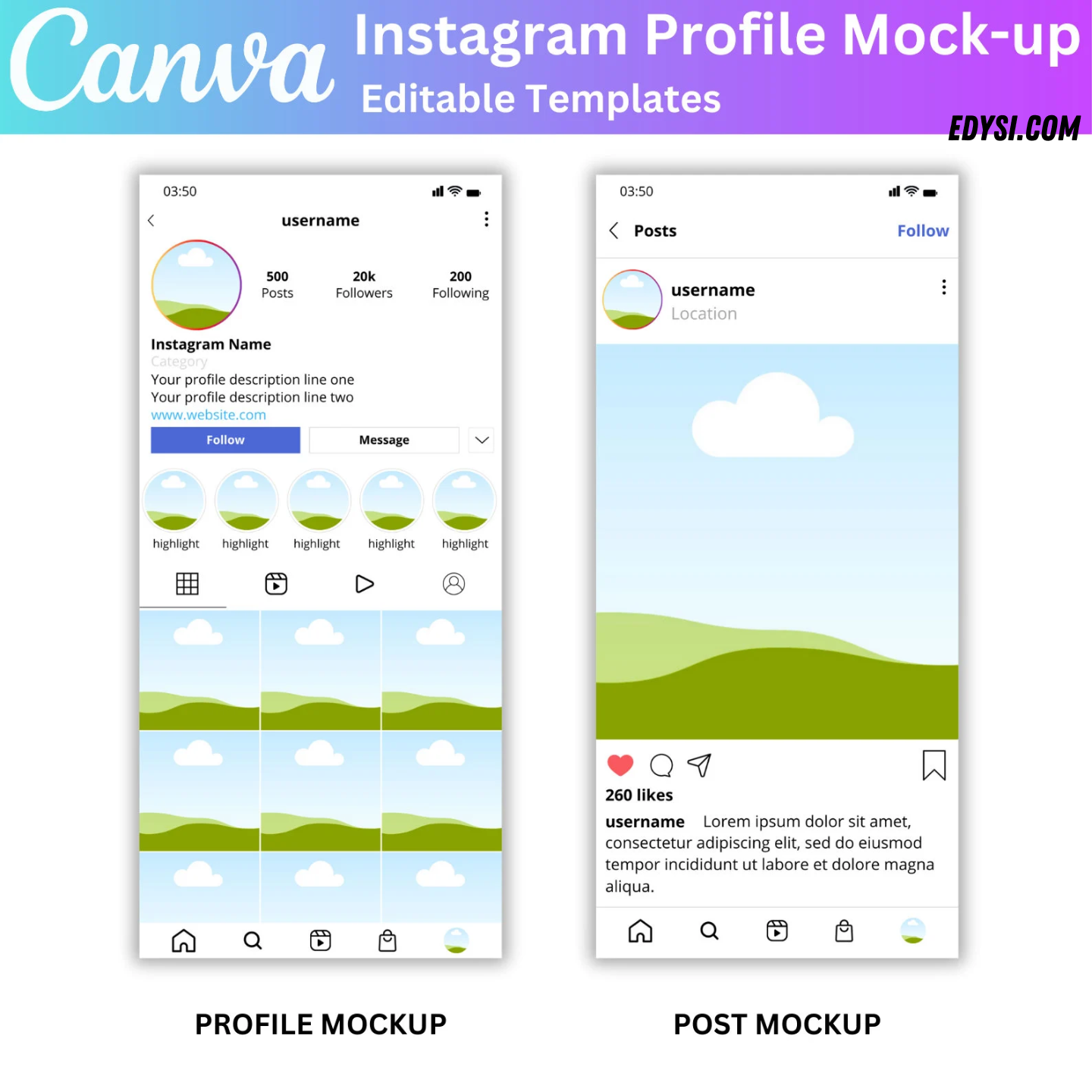 Instagram Mockup Canva Templates