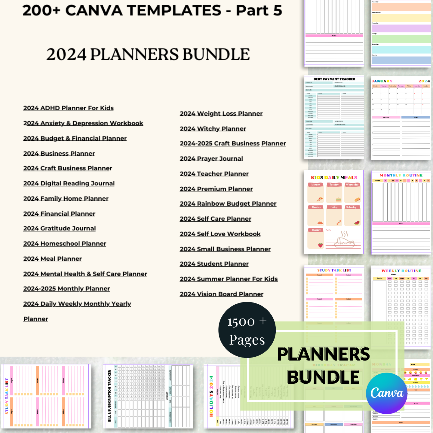 Planner Canva Template Bundle Part 5