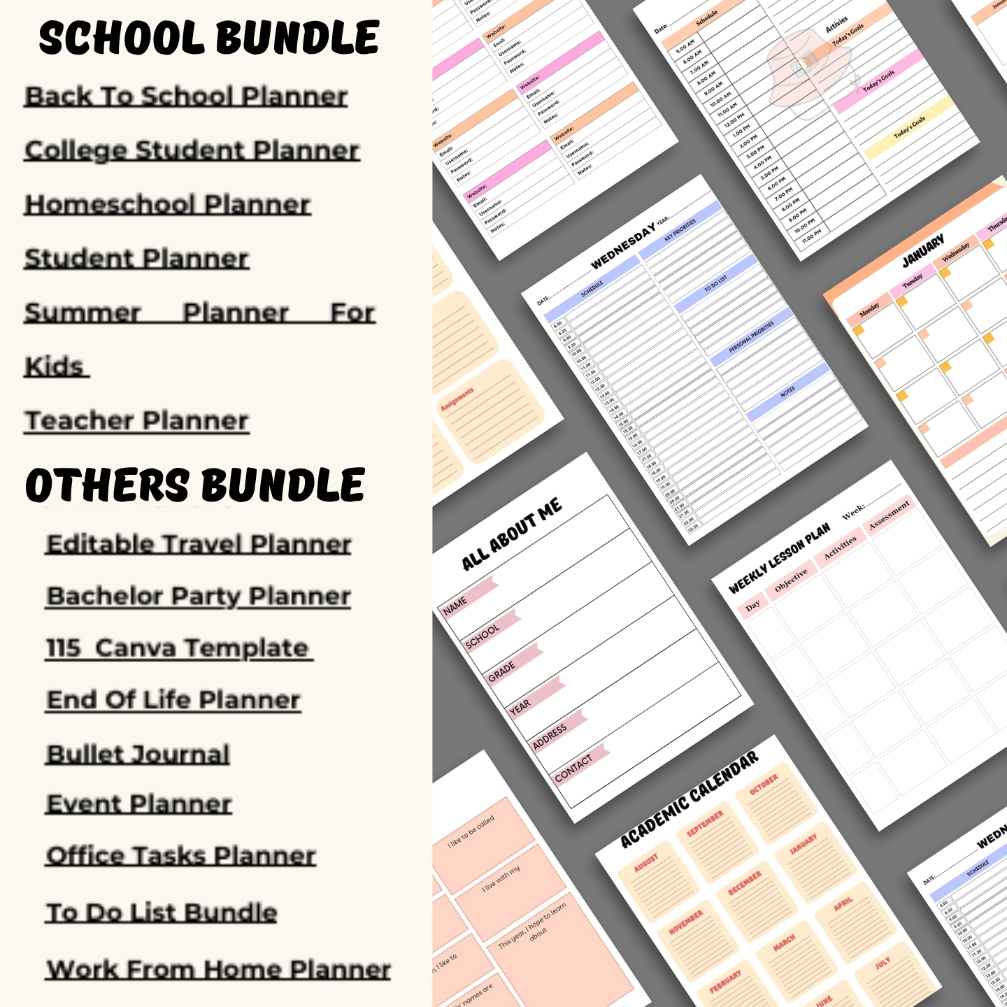 School and others Canva Template Bundle